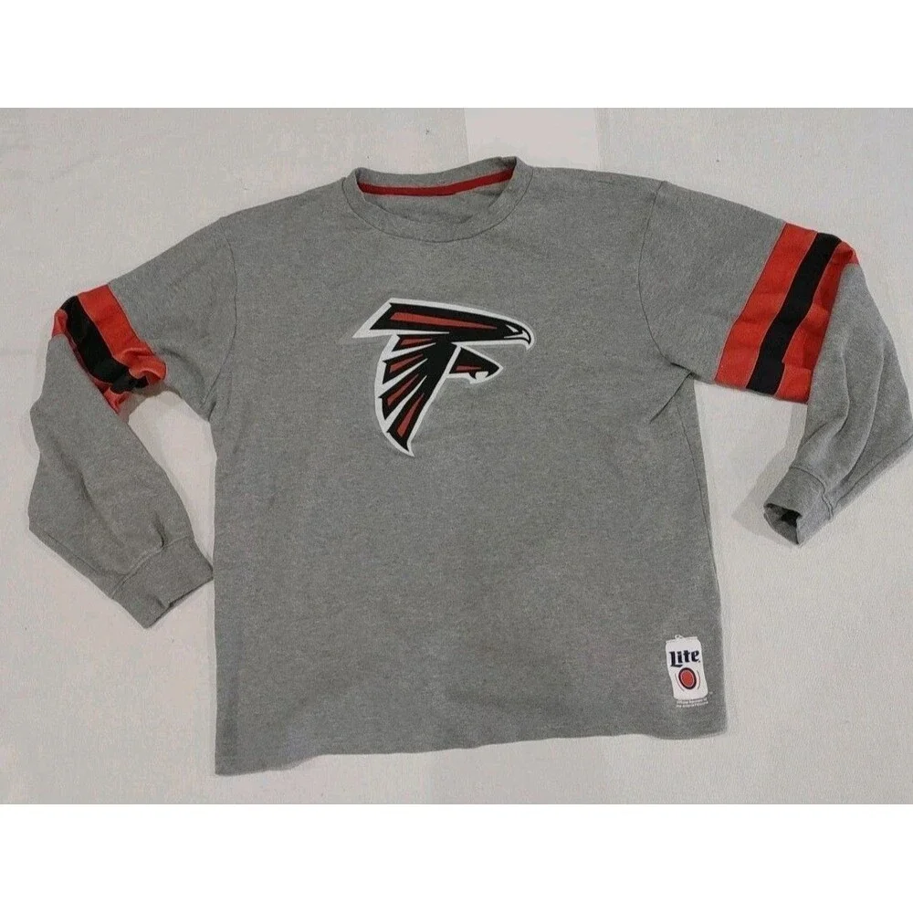 NFL Atlanta Falcons Miller Lite Promo Long Sleeve Heavy T-Shirt Size Large